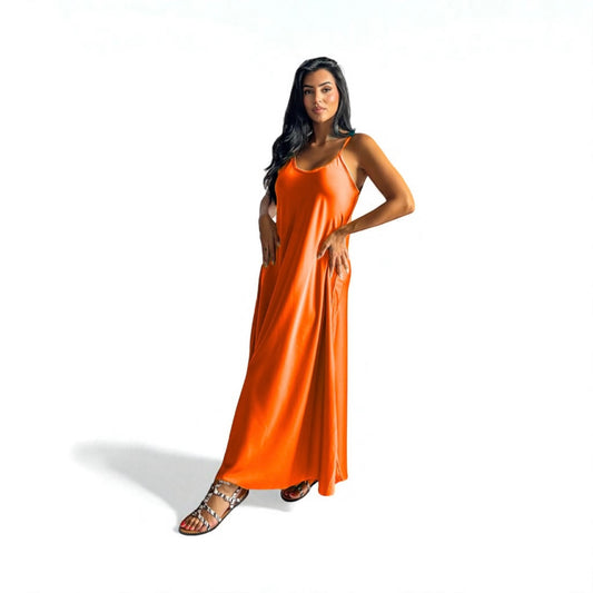 ABITO SATIN ARANCIONE