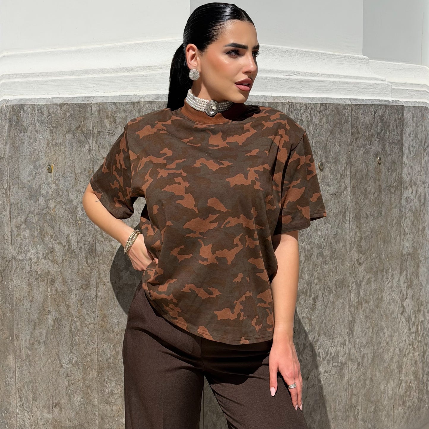 T-SHIRT ARMY BROWN