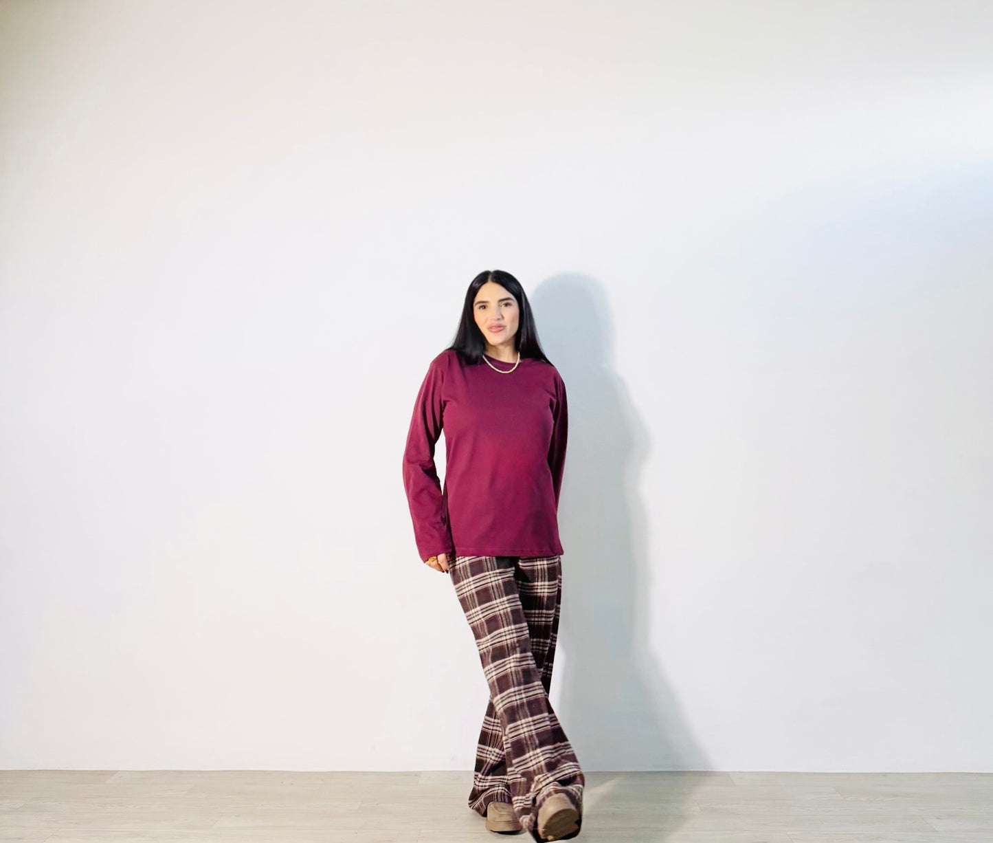 T-SHIRT LONG SLEEVE BORGOGNA