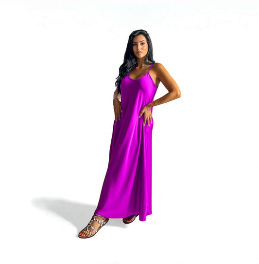 ABITO SATIN CICLAMINO