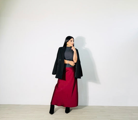 GONNA SATIN BURGUNDY