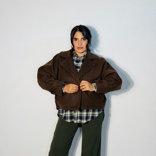 CAPPOTTO CROP MARRONE