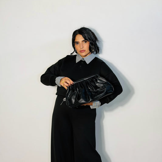 POCHETTE GLAMOUR NERA