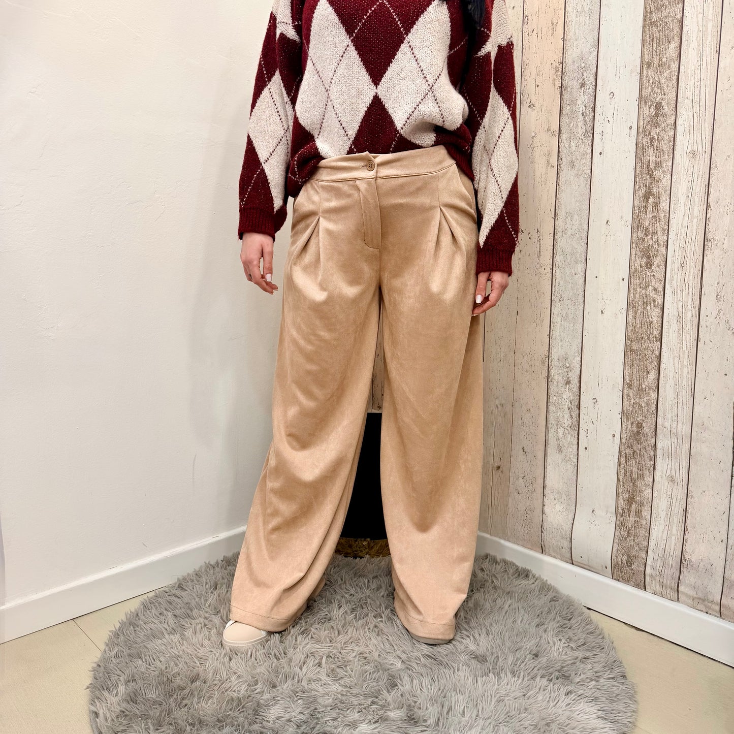 PANTALONE SUEDE CAMEL