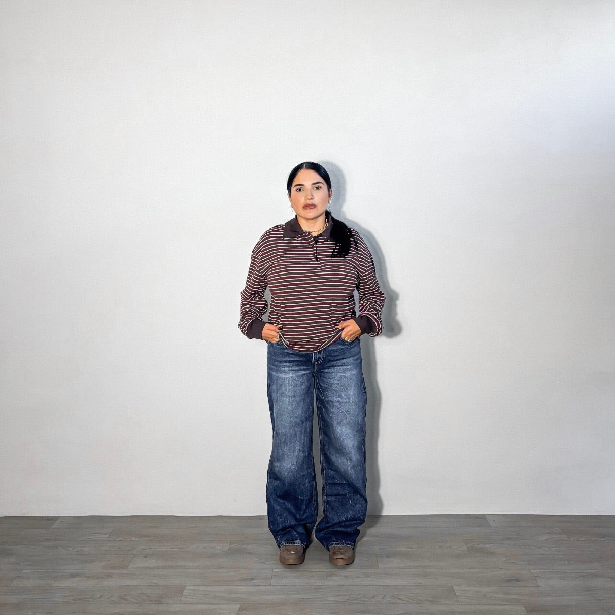 POLO STRIPE BORGOGNA