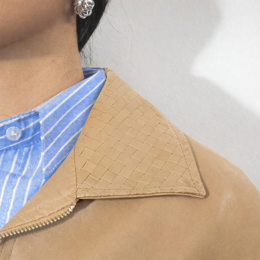 BOMBER INTRECCIO BEIGE