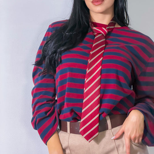 TIE STRIPE BURGUNDY
