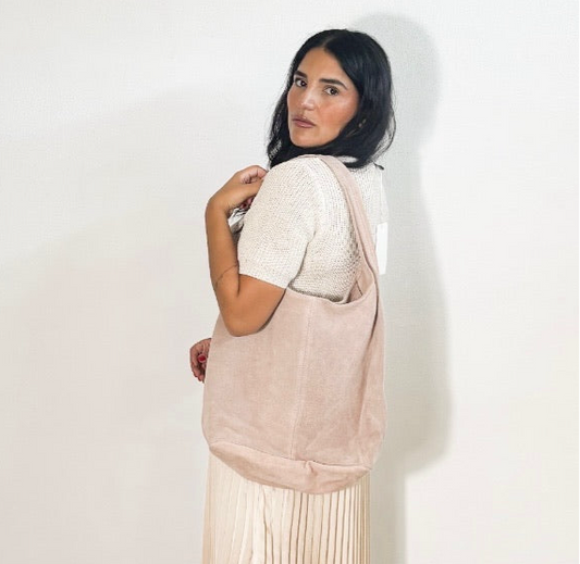 HOBO BAG SUEDE BEIGE