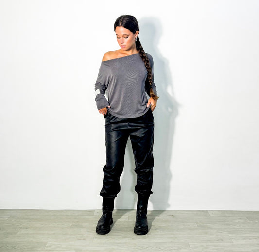 JOGGER ECO PELLE NERO