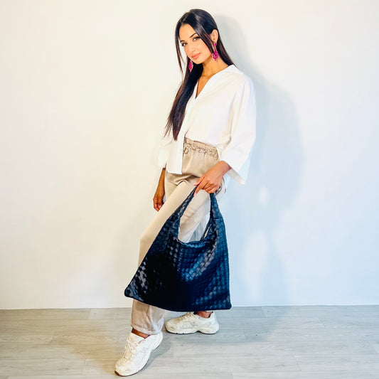 BORSA BOTTEGA CITY BLUE