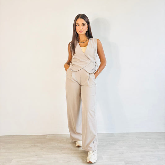 SET GILET GRIGIO PERLA