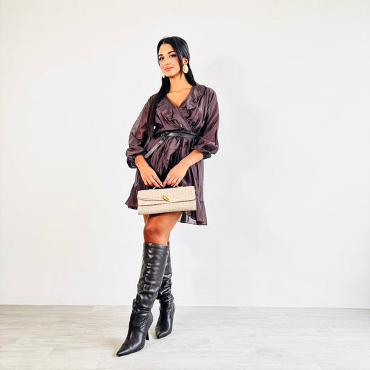 VESTITO TEXAS MARRONE