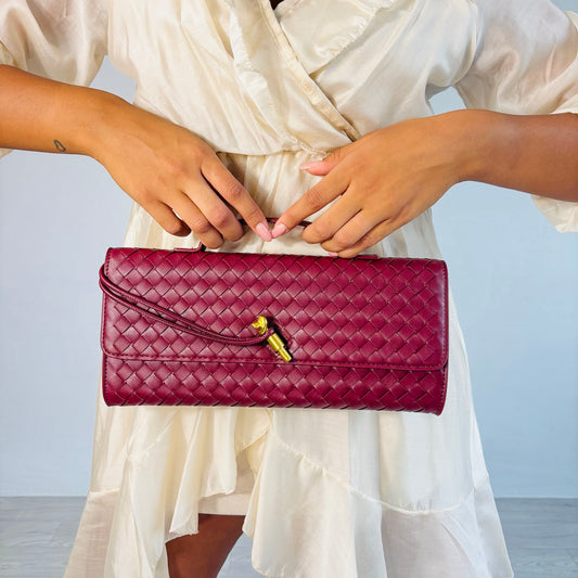 POCHETTE INTRECCIO BORGOGNA