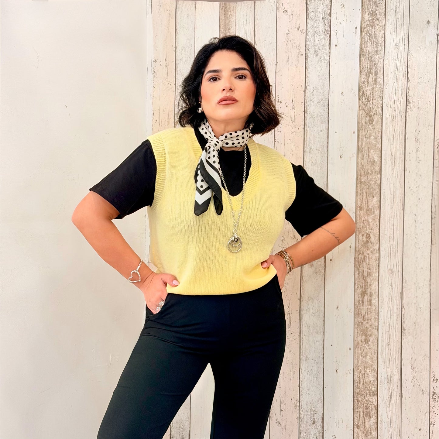 GILET IN MAGLIA YELLOW
