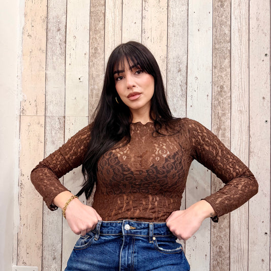MAGLIA LACE MARRONE