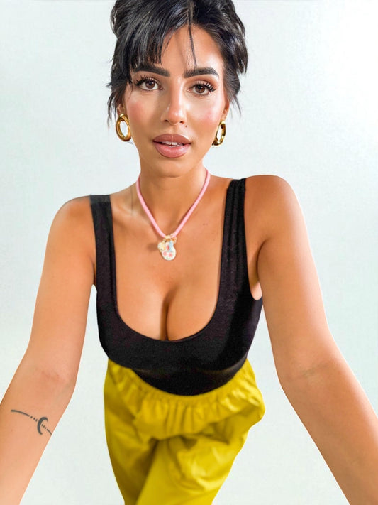 COLLANA CORDONE ROSA