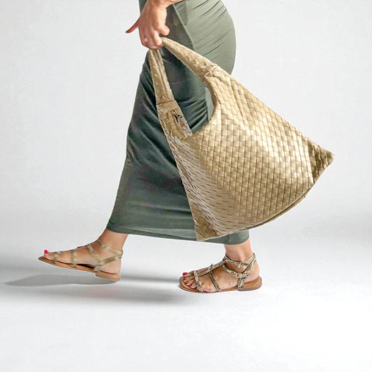 BORSA BOTTEGA CITY KHAKY