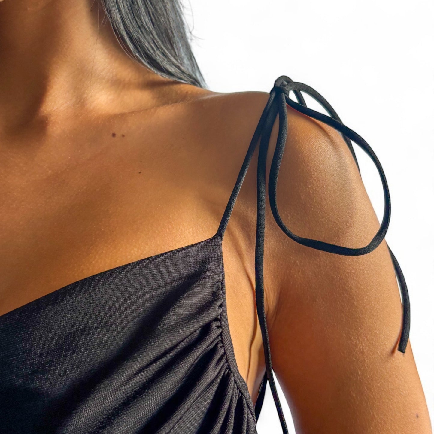 VESTITO LACCETTO MAXI NERO